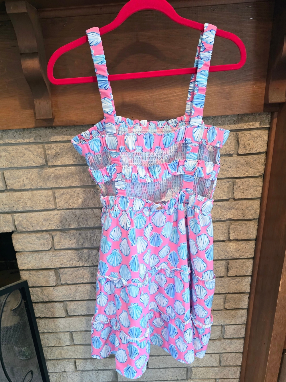 Simply Southern Pink and Blue Shell-Print Sundress - Picture 3 of 4